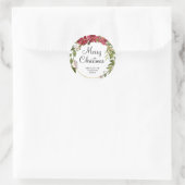 クリスマス ギフト グリーン レッド リース ステッカー (バッグ)