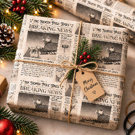 クリスマス ギフト ラッピング ヴィンテージ 古新聞 ラッピングペーパー