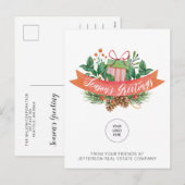 クリスマス ギフト 松のリース 会社ロゴ ビジネス (正面/裏面)