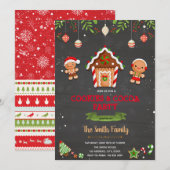 クリスマス·ギンジャーブレッド·クッ飾キーの招待状 招待状 (正面/裏面)
