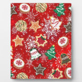 クリスマス・クッキーと赤の雪 フォトプラーク (正面)