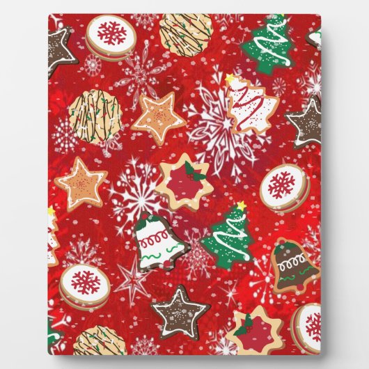 クリスマス・クッキーと赤の雪 フォトプラーク (正面)