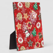 クリスマス・クッキーと赤の雪 フォトプラーク (側面)