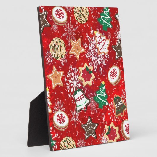 クリスマス・クッキーと赤の雪 フォトプラーク (側面)