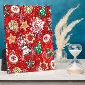 クリスマス・クッキーと赤の雪 フォトプラーク (側面)