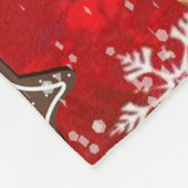 クリスマス・クッキーと赤の雪 フリースブランケット (角)