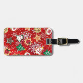 クリスマス・クッキーと赤の雪 ラゲッジタグ (正面横)