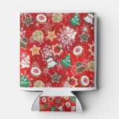 クリスマス・クッキーと赤の雪 缶クーラー (裏面)