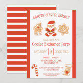 クリスマス・クッキー交換パーティー 招待状 (正面/裏面)