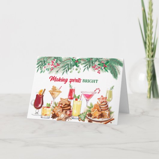 クリスマス・クッキー＆カクテル　ホリデーパーティー サンキューカード (正面)