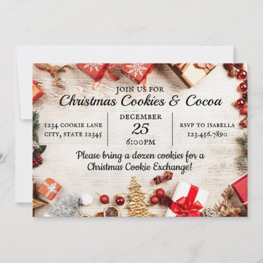 クリスマス・クッキー&ココア・ウィンター 招待状 (正面)