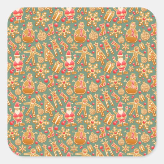 クリスマス・クッキー・シール スクエアシール (正面)