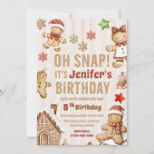 クリスマス クッキー ジンジャーブレッド バースデー 招待状 (正面)
