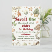 クリスマス・クッキー・スイート・ワン 1歳の誕生日パーティー 招待状 (スタンド正面)