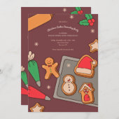 クリスマス・クッキー・デコレーション・パーティー 招待状 (正面/裏面)