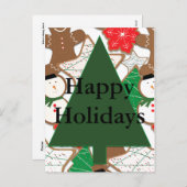 クリスマス・クッキー・ホリデー・ハガキ シーズンポストカード (正面/裏面)