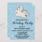 クリスマス クッキー ホリデー パーティー 白い 鹿 雪 招待状 (正面/裏面)
