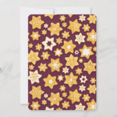 クリスマス・クッキー・リース(深いプラム色の背景) 招待状 (裏面)