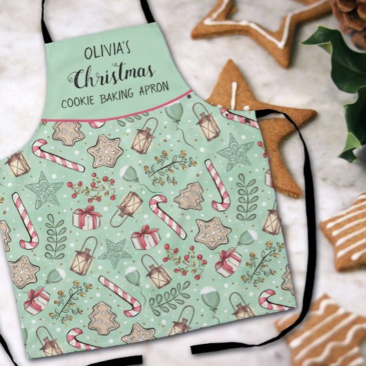 クリスマス クッキー 焼き グリーン 名前 エプロン