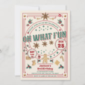 クリスマス クッキー 誕生日 楽しい 招待状 (正面)