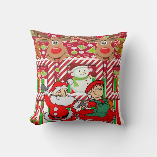 クリスマス クッションカバー, サンタの奥さん クッション (正面)