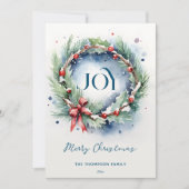 クリスマス クラシック 松の wreath 水彩画 (正面)