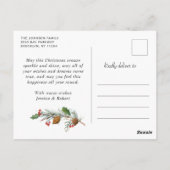 クリスマス クラシック 4 フォト コラージュ グリーティング ポストカード (裏面)