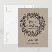 クリスマス クラフト カード リース デザイン (正面/裏面)