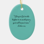 クリスマス・クリスチャンの神の窓への栄光 セラミックオーナメント (裏面)
