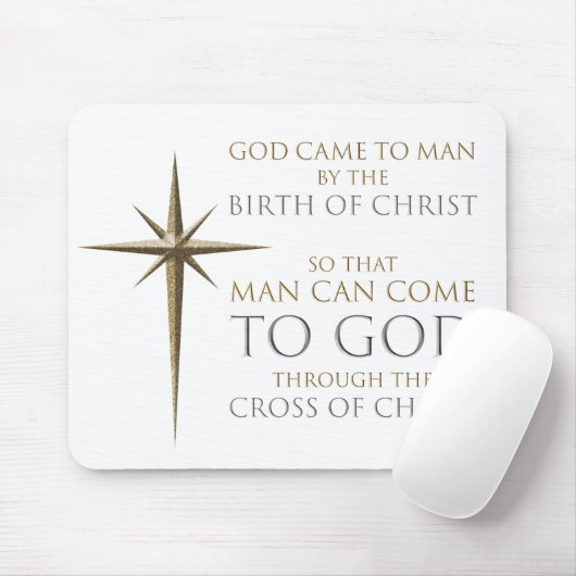 クリスマス・クリスチャン信仰星:誕生&クロス マウスパッド (マウス)