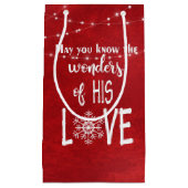 クリスマス・クリスチャン引用文とライト スモールペーパーバッグ (正面)