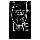 クリスマス・クリスチャン引用文とライト スモールペーパーバッグ (正面)