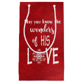 クリスマス・クリスチャン引用文オンレッド スモールペーパーバッグ (正面)