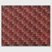 クリスマス・クリスチャン文字オンレッド ラッピングペーパー (フラット)