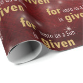 クリスマス・クリスチャン文字オンレッド ラッピングペーパー (ロールコーナー)