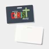 クリスマス・クリスチャン文字 感動的 バッジ (正面＆裏面)