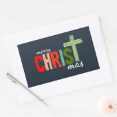 クリスマス・クリスチャン文字 感動的 長方形シール (封筒)