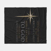 クリスマス·クリスチャン·ファイト·スター：誕生&クロス フリースブランケット (正面(横))