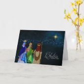 クリスマス、クリスチャン、三人の王/賢者 カード (黄色い花)