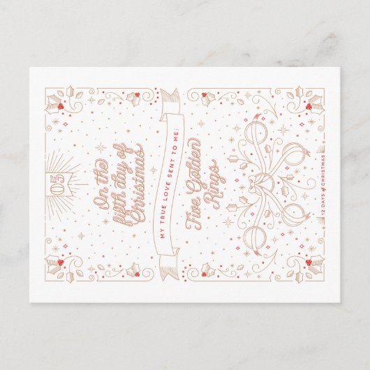 クリスマス/クリスマスの郵便はがきの第5日 シーズンポストカード (正面)