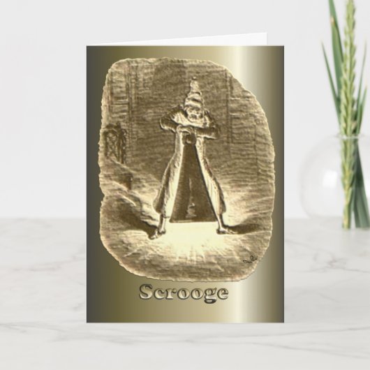 クリスマス-クリスマスキャロルのScrooge シーズンカード (正面)