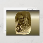 クリスマス-クリスマスキャロルのScrooge シーズンポストカード (正面/裏面)