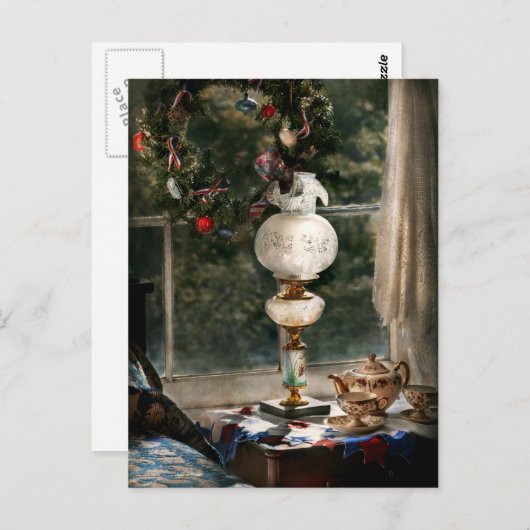 クリスマス - クリスマスティー ポストカード (正面/裏面)