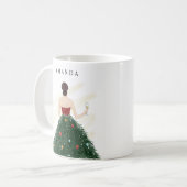 クリスマス、クリスマス・ガール、クリスマス・ギフト、12月 コーヒーマグカップ (正面左)