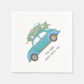 クリスマス，クリスマス，ベビーボーイ，クリスマスツリー，車 スタンダードカクテルナプキン (正面)