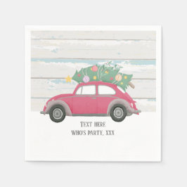 クリスマス，クリスマス，ベビーボーイ，クリスマスツリー，車 スタンダードカクテルナプキン