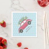 クリスマス，クリスマス，ベビーボーイ，クリスマスツリー，車 スタンダードカクテルナプキン (インサイチュ)