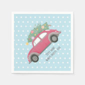クリスマス，クリスマス，ベビーボーイ，クリスマスツリー，車 スタンダードカクテルナプキン (正面)