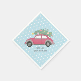 クリスマス，クリスマス，ベビーボーイ，クリスマスツリー，車 スタンダードカクテルナプキン