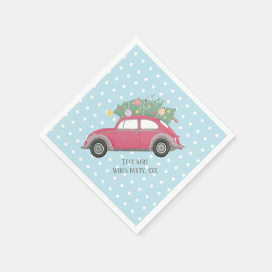 クリスマス，クリスマス，ベビーボーイ，クリスマスツリー，車 スタンダードカクテルナプキン (角)
